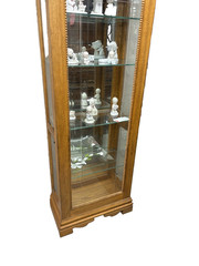 62458 VINYARD Furniture Etched Glass Oak Curio China Cabinet