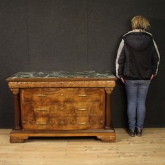 Italian chest of drawers commode dresser marble top antique style 20th century