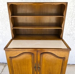 1930s Karges Country French Walnut Pullout Folding Service Bar