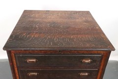 Antique Industrial Quarter Sawn Storage Oak Cabinet