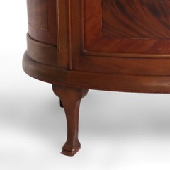 Antique French Mahogany Banded Display Vitrine With Inlay & Ormolu C1890