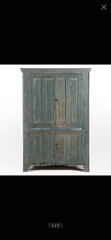 Antique 19th C Painted Primitive Cupboard Rustic Colonial Storage Cabinet 92.5”H