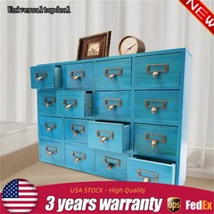 16 Drawers Apothecary Cabinet Library Card Catalog Cabinet Tabletop Vintage Apot