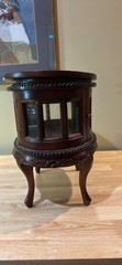 Victorian Dual Door SALESMAN SAMPLE Wood Glass CURIO Cabinet Table TRAY 15.5”H