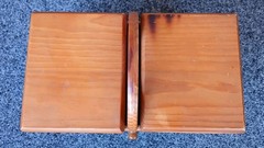 Wood Sewing Box Table Cabinet Country Rustic Primitive 12x9x 7 w/ Handle – VTG