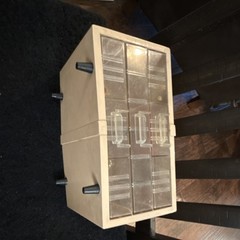 Plastic Drawer Box Organizer, 9 Compartments, Stackable, Beige/Clear, Medium