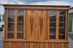 Bethehem Furn. Rosewood Neoclassical Bookcase Breakfront Entertainment Cabinet