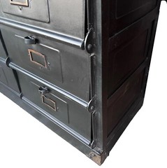 1920s French Steel Apothecary Style Industrial Strafor Cabinet