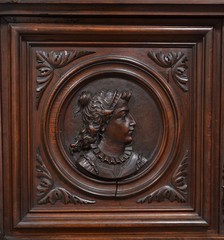 Special Antique Italian Carved Walnut Renaissance Cabinet