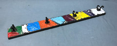 VTG Decorative Shabby Patchwork 32″ Tin Ceiling Metal 4 Hook Rack Old 136-25B