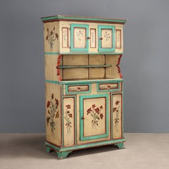 Antique Cupboard Lacquered Wood Drawers Romania XIX Century Original