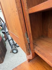 Antique NY country cupboard cabinet 18th raised panel primitive farm step back