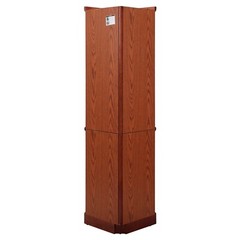 Classic 6 Tier Lighted Corner Curio Display Cabinet with Glass Doors Shelves