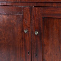 Oversized Antique Sheraton Flame Mahogany Step Back Cupboard c1830