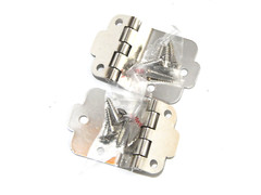 Art Deco Hoosier Door Hinge Nickel Plated Brass for Wilson Sellers Cabinet Pair