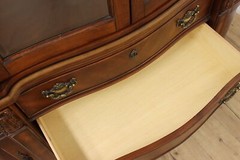 Curved Glass Vintage Carved Lighted China Cabinet Broyhill #53198