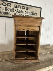 1940s Cabinet Apothecary Industrial Roll Top Multi Drawer Folk Art Hardware