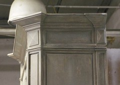 Neoclassical Painted Light Green Entertainment Cabinet