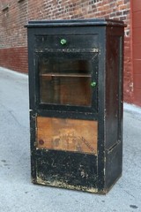 Antique medical Dental cabinet wood display case vintage apothecary black