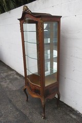 French Late 1800s Painted Vitrine Display Curio Cabinet Cupboard 5607