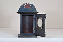 Vintage Hand Made Wooden Clock Display Case Box