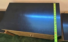 Vintage Asian Inspired Cabinet/Credenza with Black Laminate Top – MCM 1950s