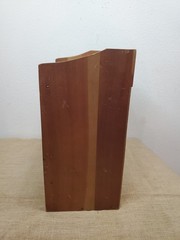 Old Time Wood Wooden Desk Office Letter Drawer Box Organizer Porcelain Knob 12″