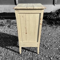 ANTIQUE FRENCH RUSTIC PAINTED TALL CUPBOARD c1900