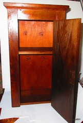 Antique Arts & Crafts Victorian 1800s Oak Wood Wall Hanging Door Lock Cabinet