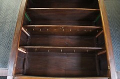 Antique American Victorian Oak Stepback Hutch Display China Cabinet Bookcase 85″