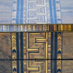 English Travel desk, in exotic wood, rosewood and with inlays, early 19th centur