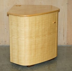 FINE BAXTER & LEE SATIN BIRCH BOW FRONTED TELEVISION TV CABINET PART OF SUITE
