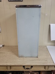 Vintage 1950s White Metal Kitchen Cabinet w/ Formica Top Mid-Century