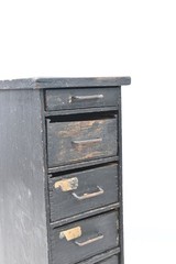Vintage Primitive Black Wood Apothecary Spice 8 Drawer Wall/Counter Cabinet